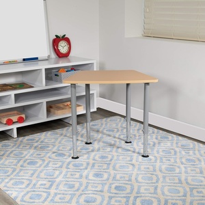 image:imageFlash Furniture Billie Hex Natural Collaborative Student Desk Adjustable from 223 to 34  Home and ClassroomHexagon