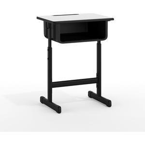 image:imageFlash Furniture Billie Open Front Student Desk for Classrooms or Remote Learning Height Adjust School Desk with Book Box and Bag Hooks BlackGraySet of 10
