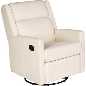 image:imageFlash Furniture Cash Swivel Glider Rocking Recliner Manual Recliner with 360 Degree Swivel for Living Room Bedroom or Nursery Fabric Upholstered Dark GrayCream