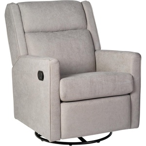 image:imageFlash Furniture Cash Swivel Glider Rocking Recliner Manual Recliner with 360 Degree Swivel for Living Room Bedroom or Nursery Fabric Upholstered Dark GrayLight Gray