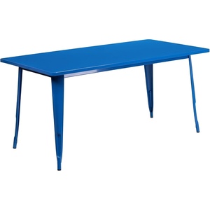 image:imageFlash Furniture Charis Commercial Grade 315 x 63 Rectangular Orange Metal IndoorOutdoor TableBlue