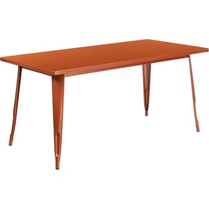 image:imageFlash Furniture Charis Commercial Grade 315 x 63 Rectangular Orange Metal IndoorOutdoor TableCopper