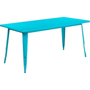 image:imageFlash Furniture Charis Commercial Grade 315 x 63 Rectangular Orange Metal IndoorOutdoor TableCrystal Tealblue
