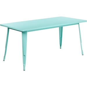 image:imageFlash Furniture Charis Commercial Grade 315 x 63 Rectangular Orange Metal IndoorOutdoor TableMint Green