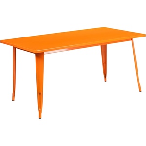 image:imageFlash Furniture Charis Commercial Grade 315 x 63 Rectangular Orange Metal IndoorOutdoor TableOrange