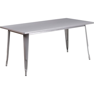 image:imageFlash Furniture Charis Commercial Grade 315 x 63 Rectangular Orange Metal IndoorOutdoor TableSilver