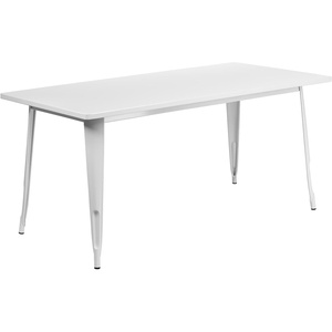 image:imageFlash Furniture Charis Commercial Grade 315 x 63 Rectangular Orange Metal IndoorOutdoor TableWhite