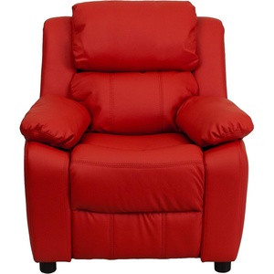 image:imageFlash Furniture Charlie Vinyl Kids Recliner with FlipUp Storage Arms and Safety Recline Contemporary Reclining Chair for Kids Supports up to 90 lbs Hot PinkRed Vinyl