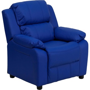 image:imageFlash Furniture Charlie Vinyl Kids Recliner with FlipUp Storage Arms and Safety Recline Contemporary Reclining Chair for Kids Supports up to 90 lbs Hot PinkBlue Vinyl