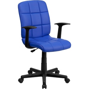 image:imageFlash Furniture Clayton MidBack Orange Quilted Vinyl Swivel Task Office Chair with ArmsBlue