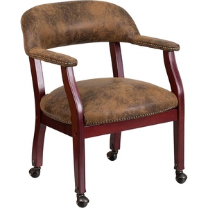 image:imageFlash Furniture Diamond Burgundy LeatherSoft Conference Chair with Accent Nail Trim and CastersBomber Jacket Brown Microfiber