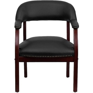 image:imageFlash Furniture Diamond Burgundy LeatherSoft Conference Chair with Accent Nail TrimBlack Vinyl
