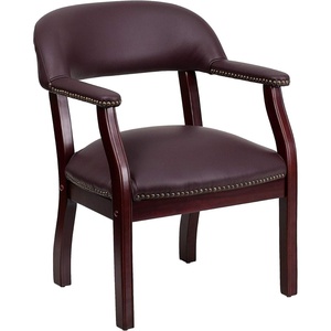 image:imageFlash Furniture Diamond Burgundy LeatherSoft Conference Chair with Accent Nail TrimBurgundy Leathersoft