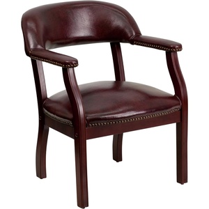 image:imageFlash Furniture Diamond Burgundy LeatherSoft Conference Chair with Accent Nail TrimOxblood Vinyl