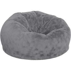 image:imageFlash Furniture Duncan Sherpa Bean Bag Chair Classic Refillable Bean Bag Chair for Kids and Teens Large GrayGray Furry