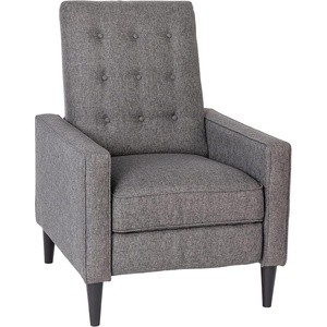 image:imageFlash Furniture Ezra Pushback Recliner  MidCentury Modern Cream Fabric Upholstery  Button Tufted Back  Residential amp Commercial UseGrey