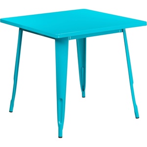 image:imageFlash Furniture Felix Commercial Grade 315 Square Blue Metal IndoorOutdoor TableCrystal Tealblue
