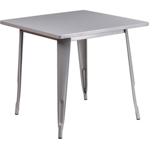 image:imageFlash Furniture Felix Commercial Grade 315 Square Blue Metal IndoorOutdoor TableSilver