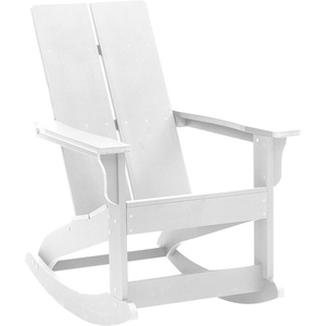 image:imageFlash Furniture Finn Modern Commercial Grade Poly Resin Wood Adirondack Rocking Chair  All Weather Sea Foam Polystyrene  Dual Slat Back  Stainless Steel HardwareWhite