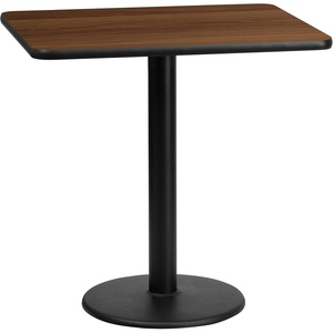image:imageFlash Furniture Graniss 24 x 30 Rectangular Gray Laminate Table Top with 18 Round Table Height BaseWalnut