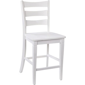 image:imageFlash Furniture Gwendolyn Commercial Grade Modern Farmhouse Bar Stool  Solid Wood Frame  Integrated Footrest  Set of 2  Antique White WashWhite Wash