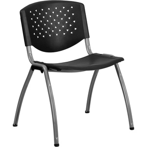 image:imageFlash Furniture HERCULES 5 Pack 880 lb Capacity White Plastic Stack Chair  Comfortable Seating with Durable DesignBlack