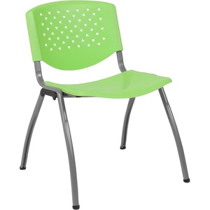 image:imageFlash Furniture HERCULES 5 Pack 880 lb Capacity White Plastic Stack Chair  Comfortable Seating with Durable DesignGreen
