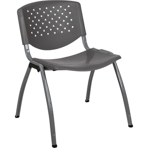 image:imageFlash Furniture HERCULES 5 Pack 880 lb Capacity White Plastic Stack Chair  Comfortable Seating with Durable DesignGrey