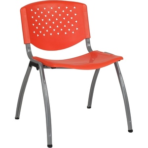 image:imageFlash Furniture HERCULES 5 Pack 880 lb Capacity White Plastic Stack Chair  Comfortable Seating with Durable DesignOrange