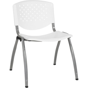 image:imageFlash Furniture HERCULES 5 Pack 880 lb Capacity White Plastic Stack Chair  Comfortable Seating with Durable DesignWhite