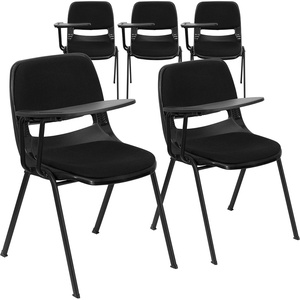 image:imageFlash Furniture HERCULES 5 Pack Black Padded Ergonomic Shell Chair with Right Handed FlipUp Tablet Arm5