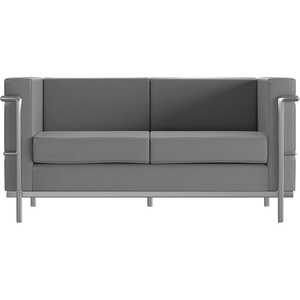 image:imageFlash Furniture HERCULES Regal Series Contemporary Black LeatherSoft Loveseat with Encasing FrameGrey