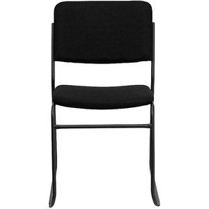 image:imageFlash Furniture HERCULES Series 500 lb Capacity High Density Black Vinyl Stacking Chair with Sled BaseBlack FabricBlack Frame