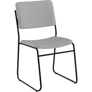 image:imageFlash Furniture HERCULES Series 500 lb Capacity High Density Black Vinyl Stacking Chair with Sled BaseGray FabricBlack Frame
