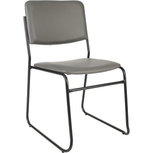 image:imageFlash Furniture HERCULES Series 500 lb Capacity High Density Black Vinyl Stacking Chair with Sled BaseGray VinylBlack Frame