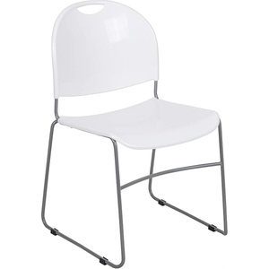 image:imageFlash Furniture HERCULES Series 880 lb Capacity Black UltraCompact Stack Chair with Chrome FrameWhite PlasticSilver Frame