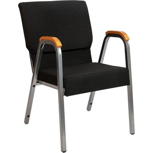 image:imageFlash Furniture HERCULES Series Church Chair  Burgundy Fabric  Stackable  21W  Wood Accented Arms  Silver Vein FrameBlack FabricSilver Vein Frame