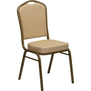 image:imageFlash Furniture HERCULES Series Crown Back Stacking Banquet Chair in Navy Blue Dot Patterned Fabric  Gold Vein FrameBeige Patterned FabricGold Frame