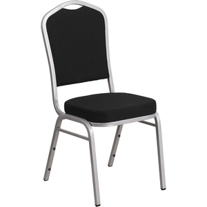 image:imageFlash Furniture HERCULES Series Crown Back Stacking Banquet Chair in Navy Blue Dot Patterned Fabric  Gold Vein FrameBlack FabricSilver Frame