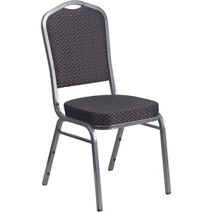 image:imageFlash Furniture HERCULES Series Crown Back Stacking Banquet Chair in Navy Blue Dot Patterned Fabric  Gold Vein FrameBlack Patterned FabricSilver Vein Frame