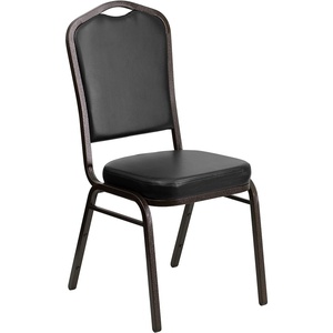 image:imageFlash Furniture HERCULES Series Crown Back Stacking Banquet Chair in Navy Blue Dot Patterned Fabric  Gold Vein FrameBlack VinylGold Vein Frame