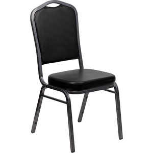 image:imageFlash Furniture HERCULES Series Crown Back Stacking Banquet Chair in Navy Blue Dot Patterned Fabric  Gold Vein FrameBlack VinylSilver Vein Frame