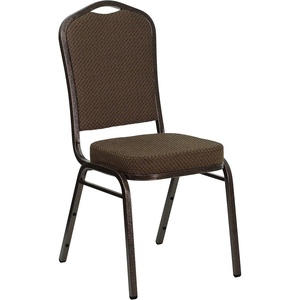 image:imageFlash Furniture HERCULES Series Crown Back Stacking Banquet Chair in Navy Blue Dot Patterned Fabric  Gold Vein FrameBrown Patterned FabricCopper Vein Frame