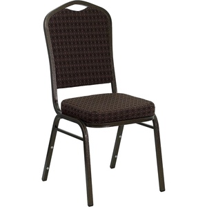 image:imageFlash Furniture HERCULES Series Crown Back Stacking Banquet Chair in Navy Blue Dot Patterned Fabric  Gold Vein FrameBrown Patterned FabricGold Vein Frame