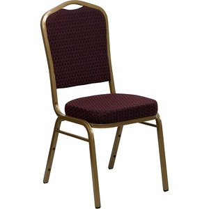 image:imageFlash Furniture HERCULES Series Crown Back Stacking Banquet Chair in Navy Blue Dot Patterned Fabric  Gold Vein FrameBurgundy Patterned FabricGold Frame