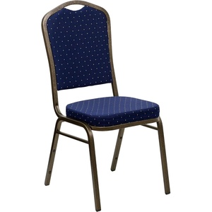 image:imageFlash Furniture HERCULES Series Crown Back Stacking Banquet Chair in Navy Blue Dot Patterned Fabric  Gold Vein FrameNavy Blue Dot Patterned FabricGold Vein Frame