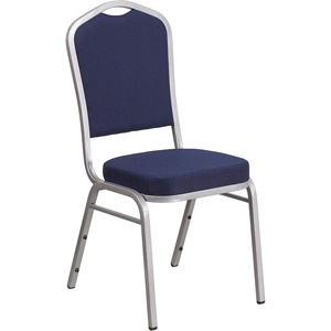 image:imageFlash Furniture HERCULES Series Crown Back Stacking Banquet Chair in Navy Blue Dot Patterned Fabric  Gold Vein FrameNavy FabricSilver Frame