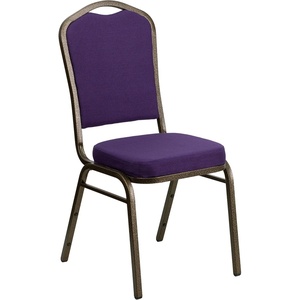 image:imageFlash Furniture HERCULES Series Crown Back Stacking Banquet Chair in Navy Blue Dot Patterned Fabric  Gold Vein FramePurple FabricGold Vein Frame