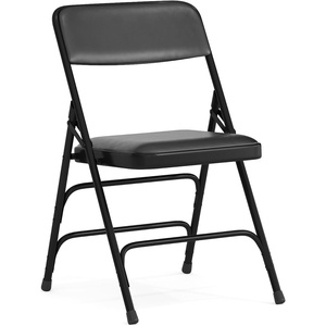 image:imageFlash Furniture HERCULES Series Curved Triple Braced amp Double Hinged Beige Vinyl Metal Folding ChairBlack VinylBlack Frame