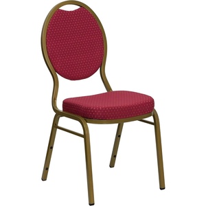 image:imageFlash Furniture HERCULES Series Teardrop Back Stacking Banquet Chair in Black Patterned Fabric  Silver Vein FrameBurgundy Patterned FabricGold frame